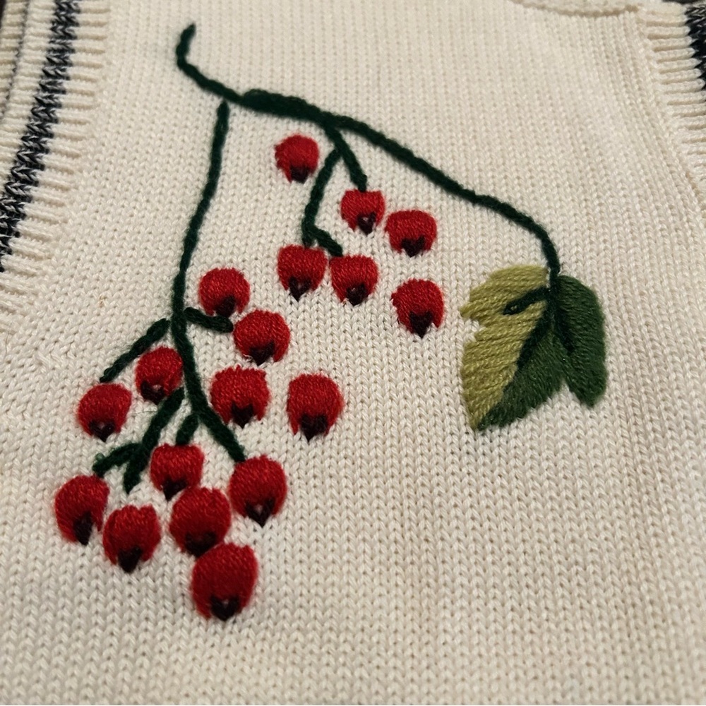 Vintage size large embroidered floral sweater vest grandma core, coastal grandma - Picture 6 of 16